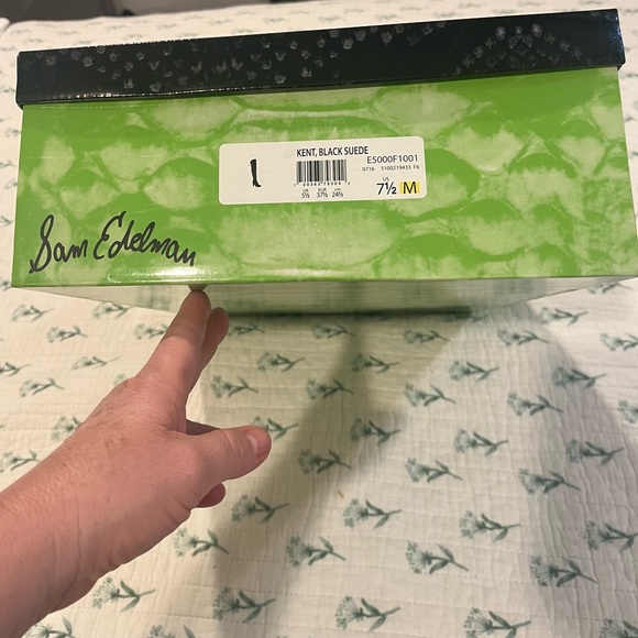 Sam Edelman 'Kent' Over the Knee High Heal Boot, Black Suede Size 7 1/2- Women's - Picture 2 of 5